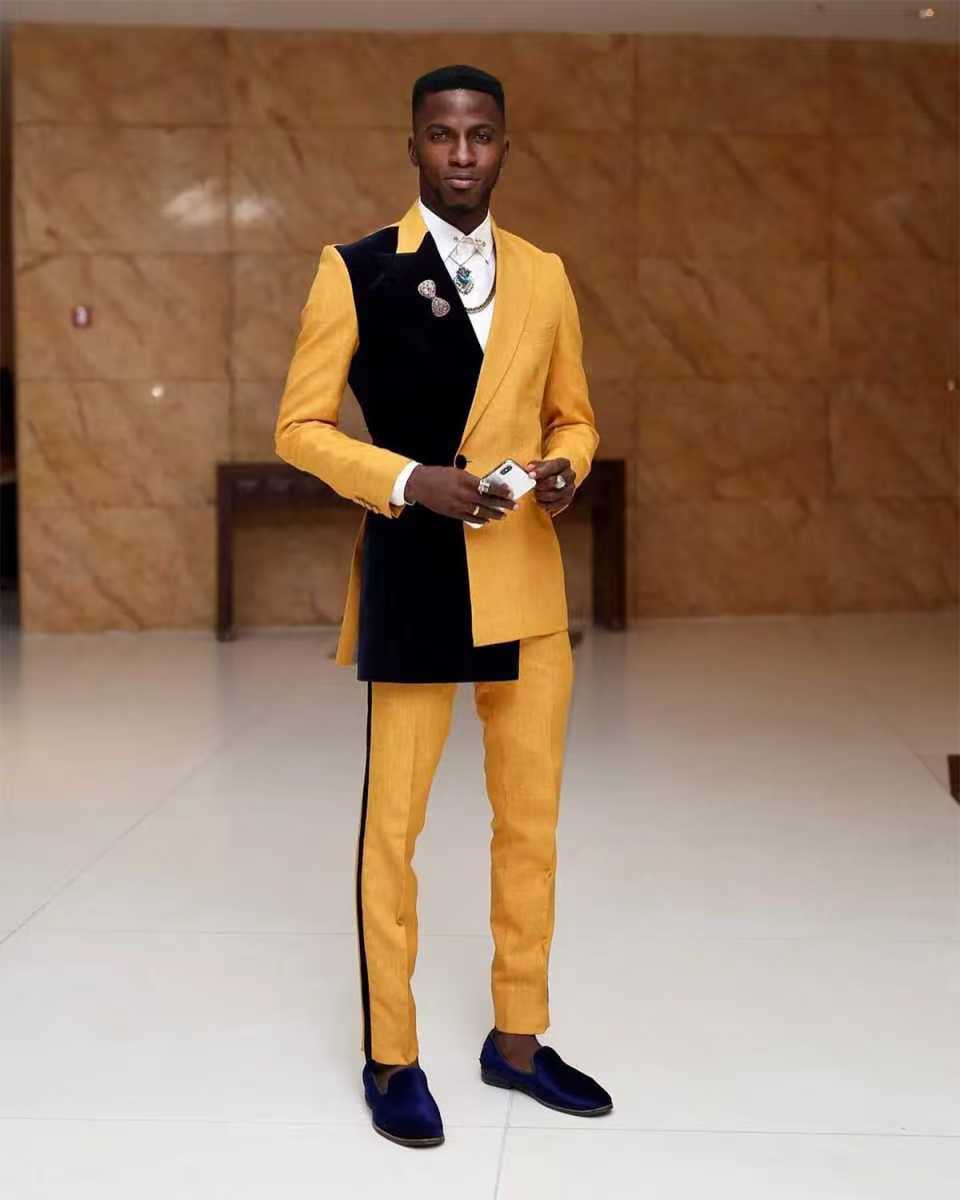 Formal Wear For Men Yellow - Conjunto de traje negro y amarillo