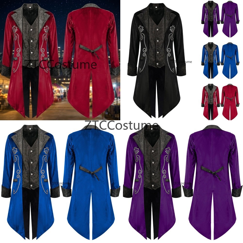 Victorian Men'S Formal Wear - Traje de Cosplay Medieval Steampunk Victoriano,