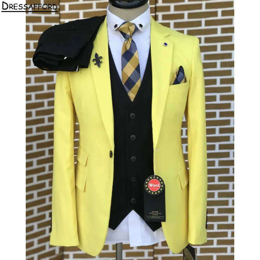 Formal Wear For Men Yellow - Traje Elegante Amarillo para Hombre, Formal,