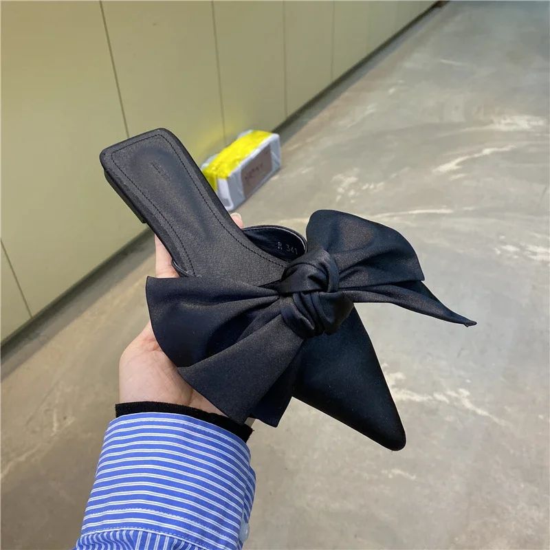 Sandalias de mujer con lazo gr - Satin Bow Tie reseña y precio