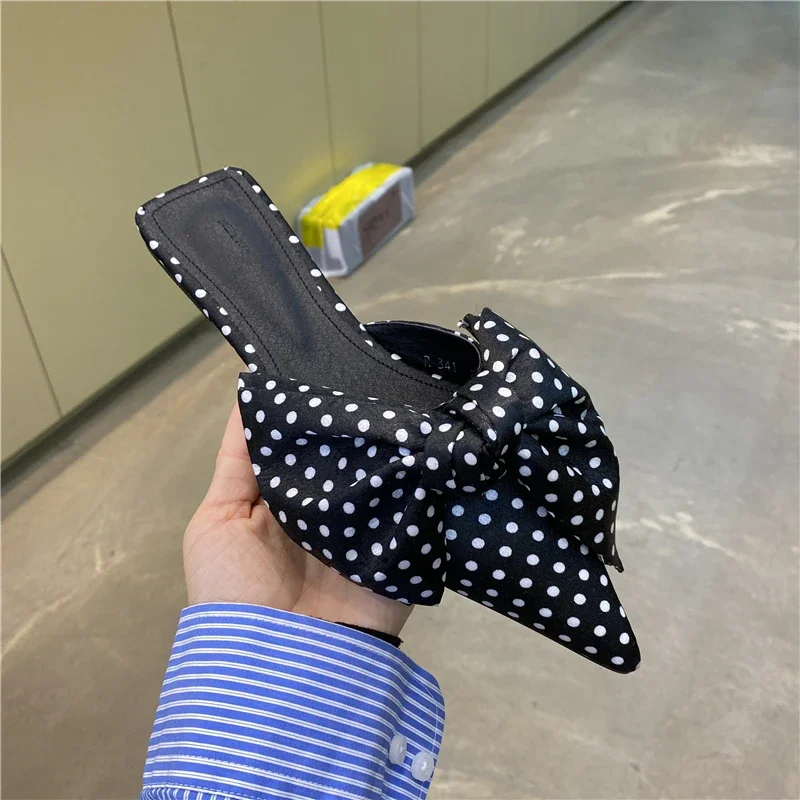 Sandalias de mujer con lazo gr - Satin Bow Tie reseña y precio