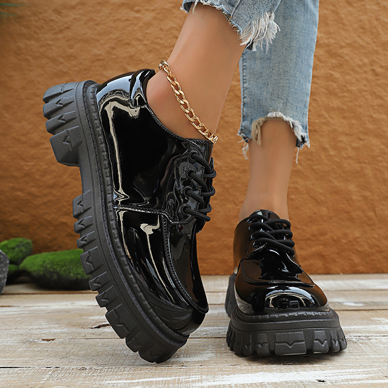 Zapatos Oxford con plataforma  - Patent Leather Oxford reseña y precio