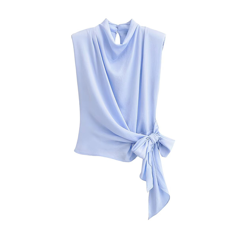 YENKYE, nueva blusa sin mangas - Satin Bow Tie reseña y precio
