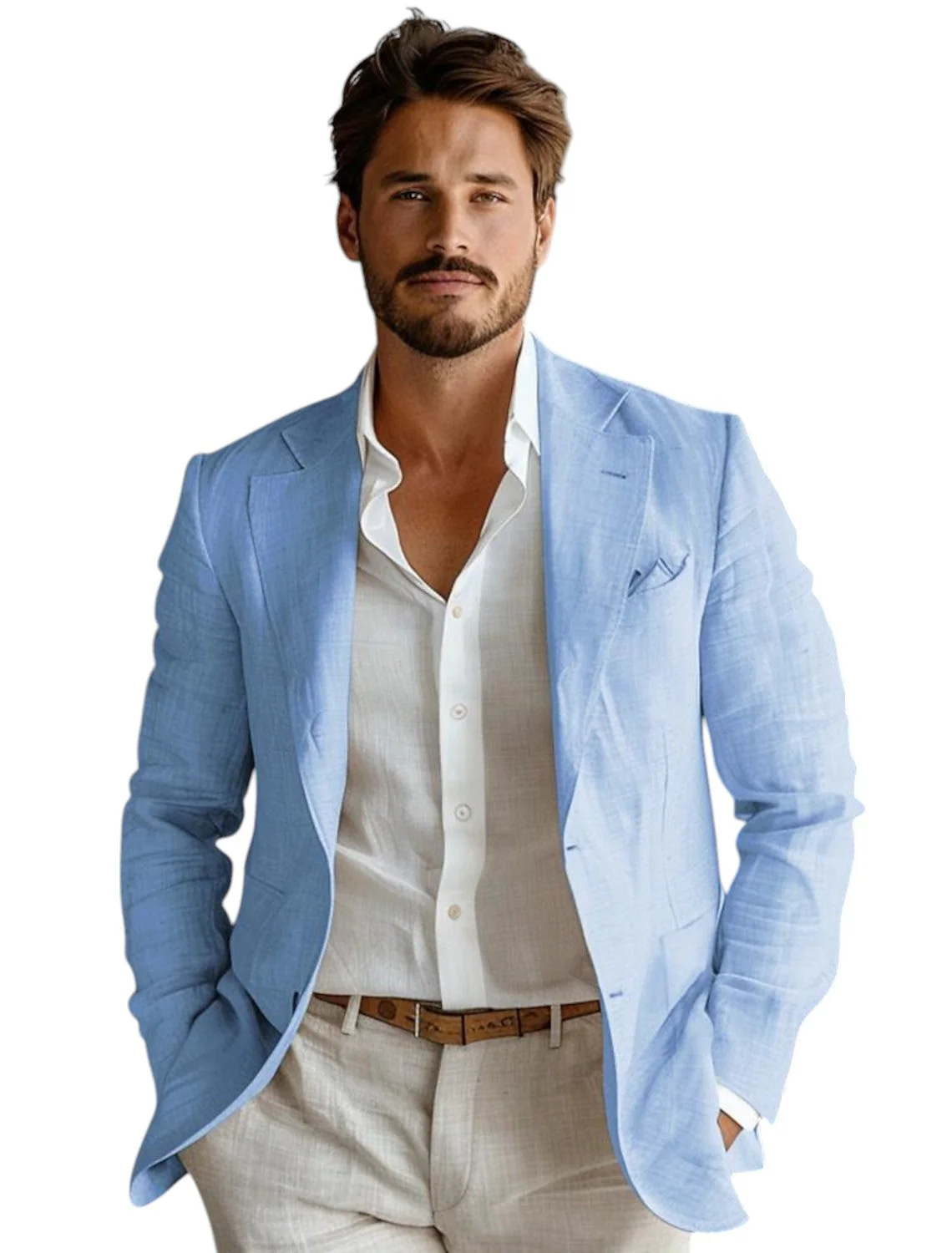 Blazer de Lino Azul para Hombr - Men Formal Wear For Summer reseña y precio