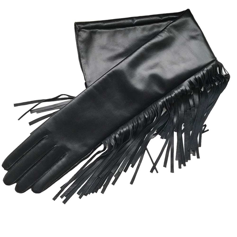 Guantes largos con flecos y bo - Formal Glove Leather reseña y precio