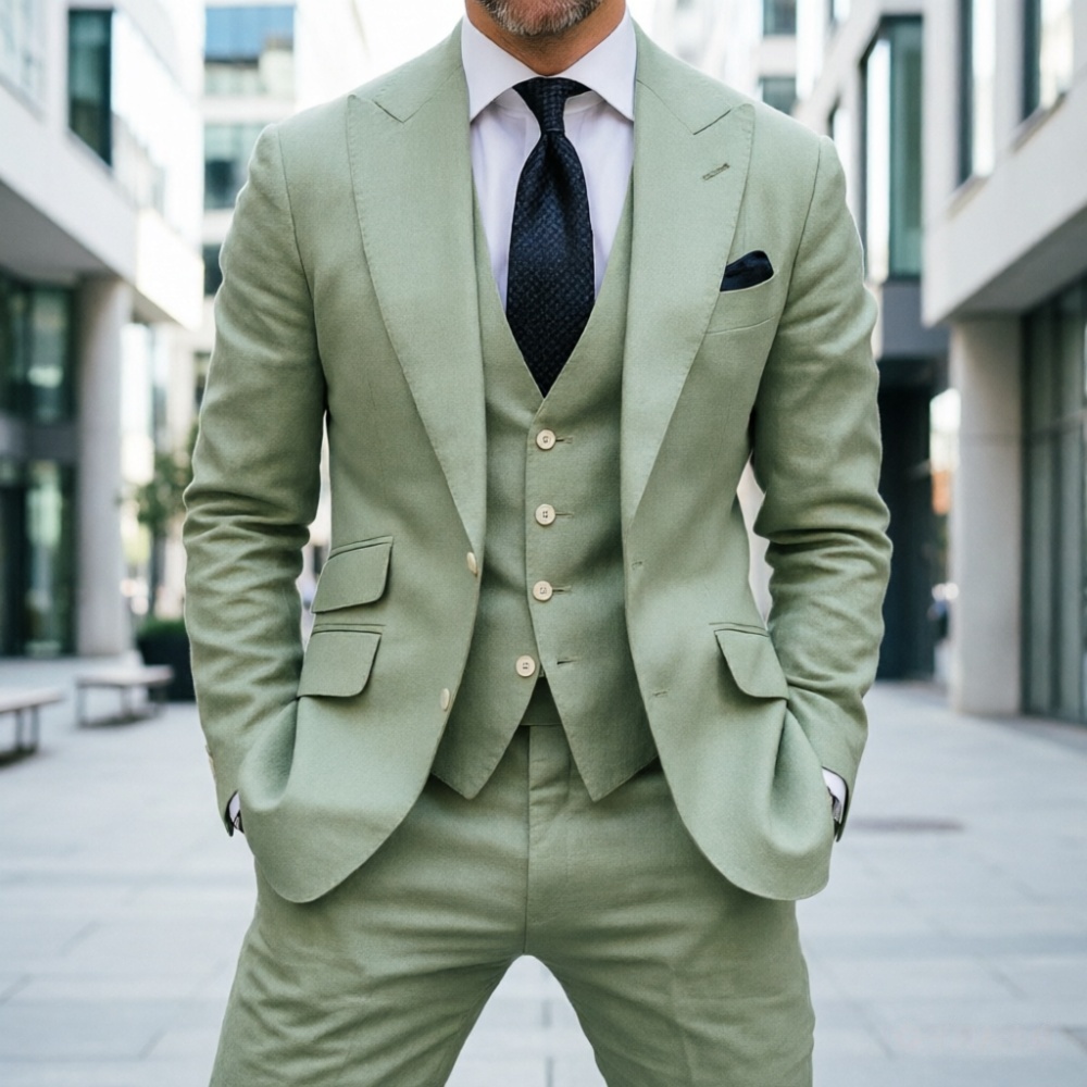 Traje de Lino Azul Cielo para  - Men Formal Wear For Summer reseña y precio